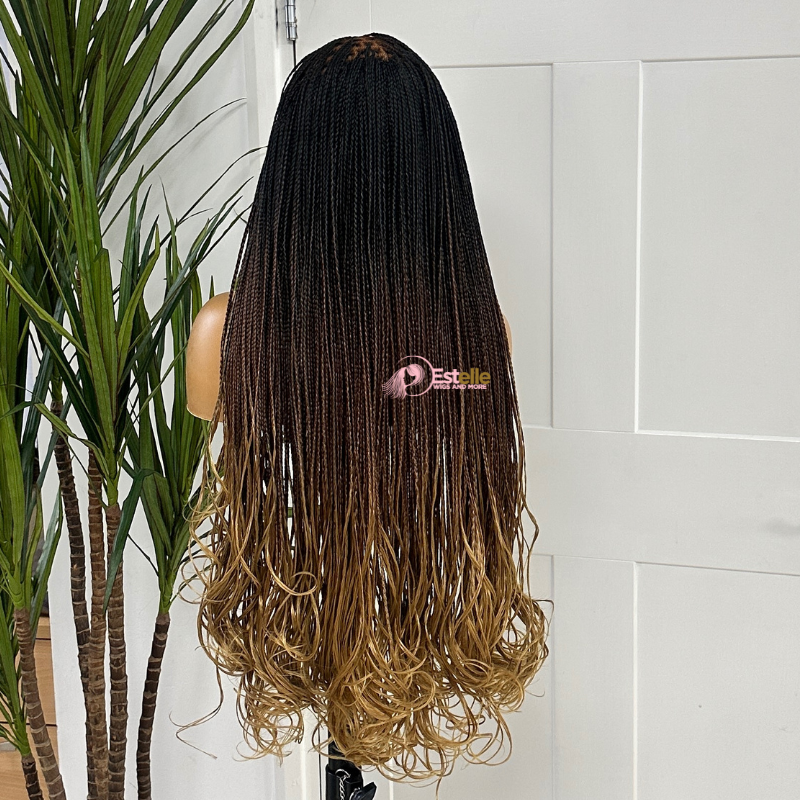 26 inches 3 Tone French Curl Hand Braided Wig | Ready to ship -ZAFORA - estellewigsandmore.co.uk braided wig