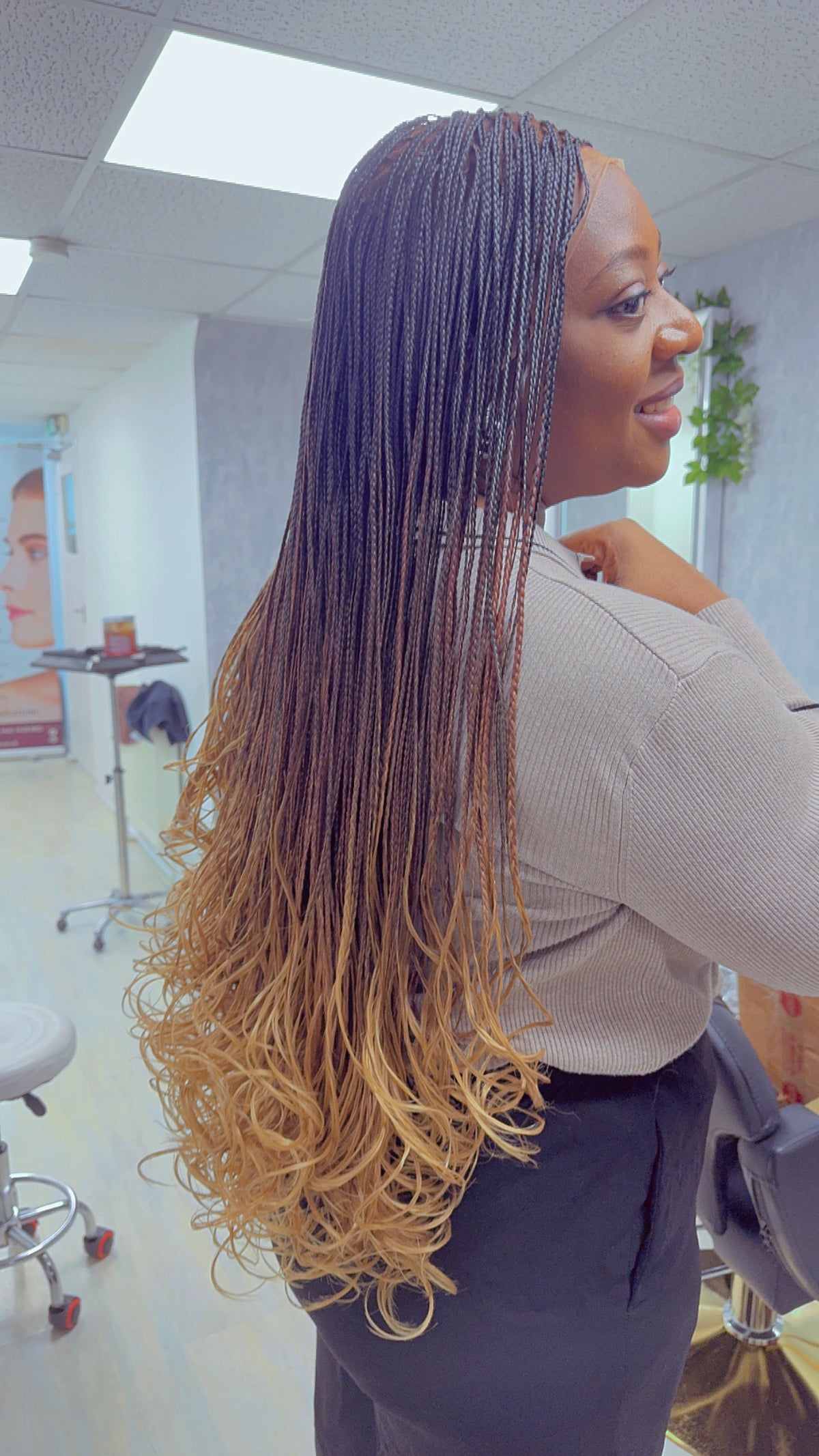 26 inches 3 Tone French Curl Hand Braided Wig | Ready to ship -ZAFORA - estellewigsandmore.co.uk braided wig