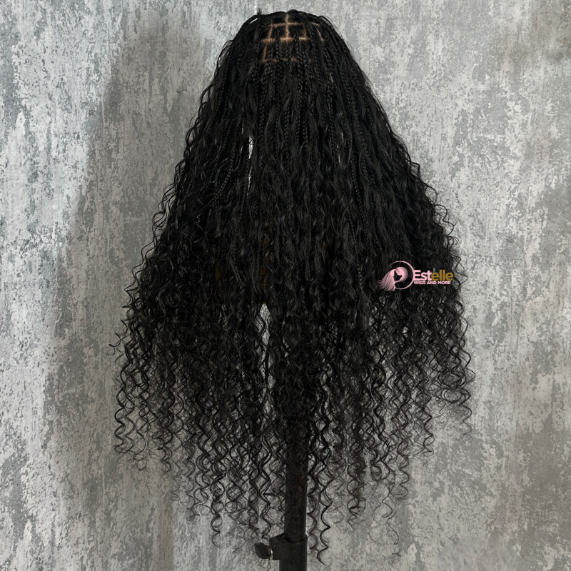 26 inches Goddess/Boho  Braids Human Hair Full Lace Wig-AZORA - estellewigsandmore.co.uk