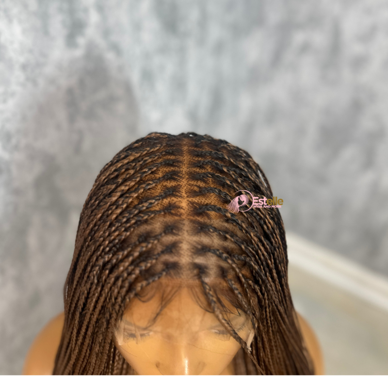 26 inches Rooted Black/Auburn French Curl Braided Wig -ZAFORA - estellewigsandmore.co.uk braided wig