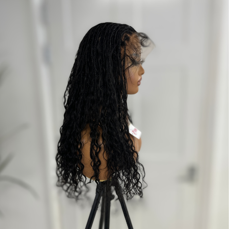 Black Knotless Boho Braids Full Lace Wig -NADIA - estellewigsandmore.co.uk braided wig