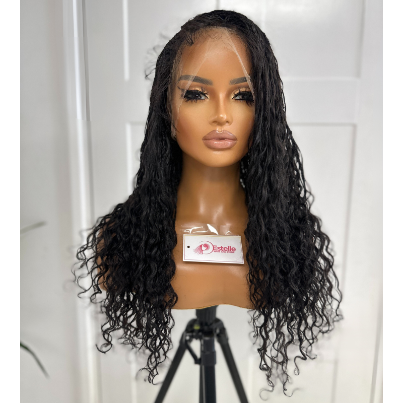 Black Knotless Boho Braids Full Lace Wig -NADIA - estellewigsandmore.co.uk braided wig