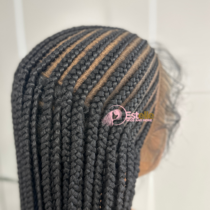 Black Long Fulani/Cornrow Braided Full Lace Wig-BRASKA/06 - estellewigsandmore.co.uk braided wig