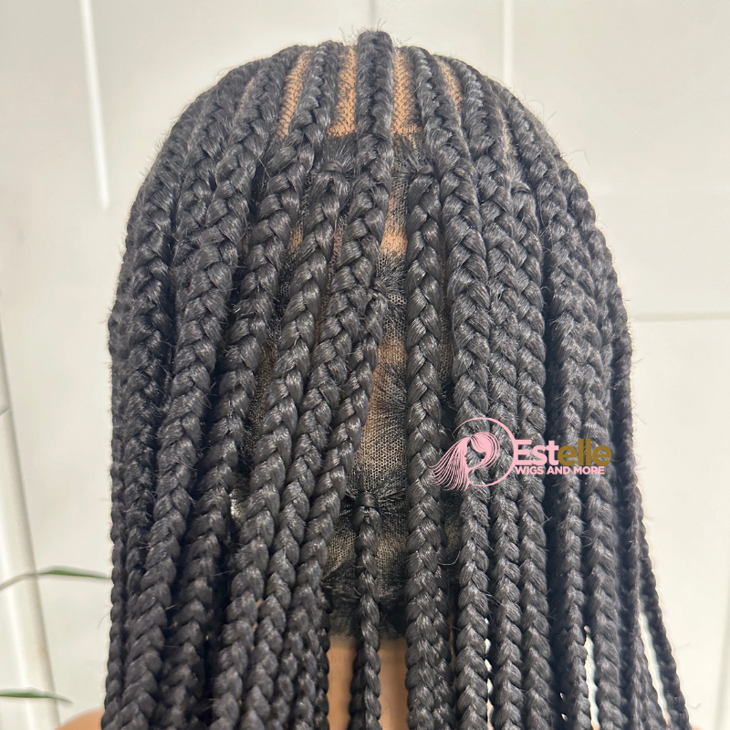 Black Long Fulani/Cornrow Braided Full Lace Wig-BRASKA/06 - estellewigsandmore.co.uk braided wig