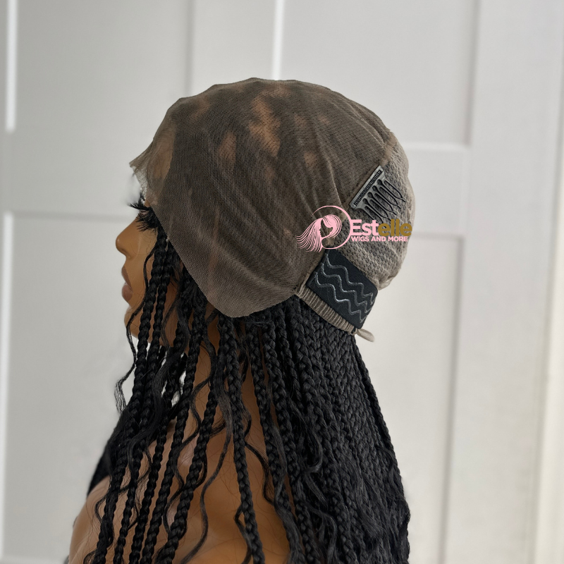 Black Long Fulani/Cornrow Braided Full Lace Wig-BRASKA/06 - estellewigsandmore.co.uk braided wig