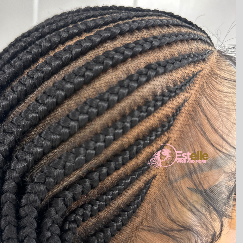 Black Long Fulani/Cornrow Braided Full Lace Wig-BRASKA/06 - estellewigsandmore.co.uk braided wig