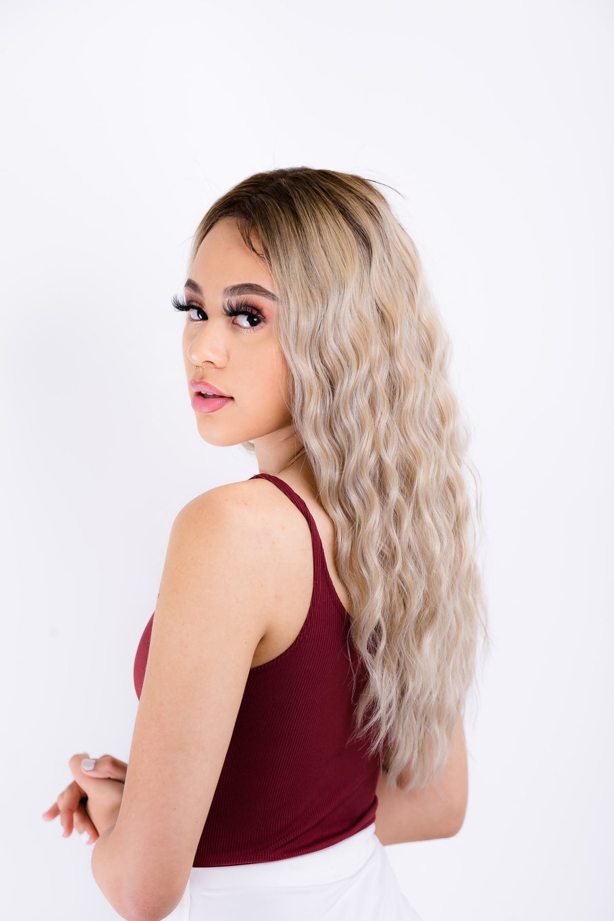 Long Wavy Synthetic Lace Front Wig-PISCES - estellewigsandmore.co.uk Human Hair Blend