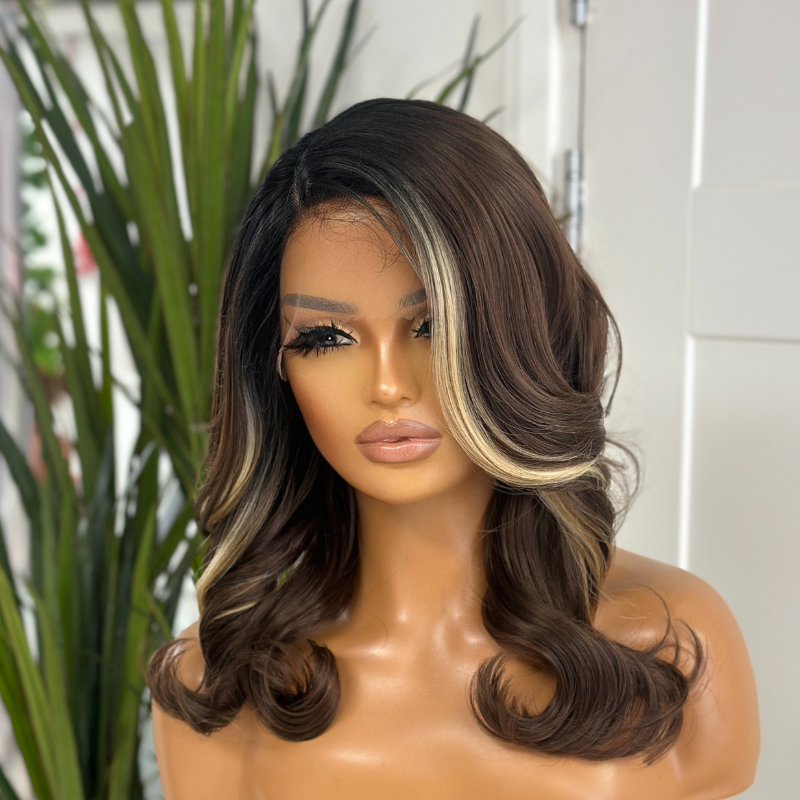 SONIA- Brown Layred Synthetic Lace Front Wig - estellewigsandmore.co.uk