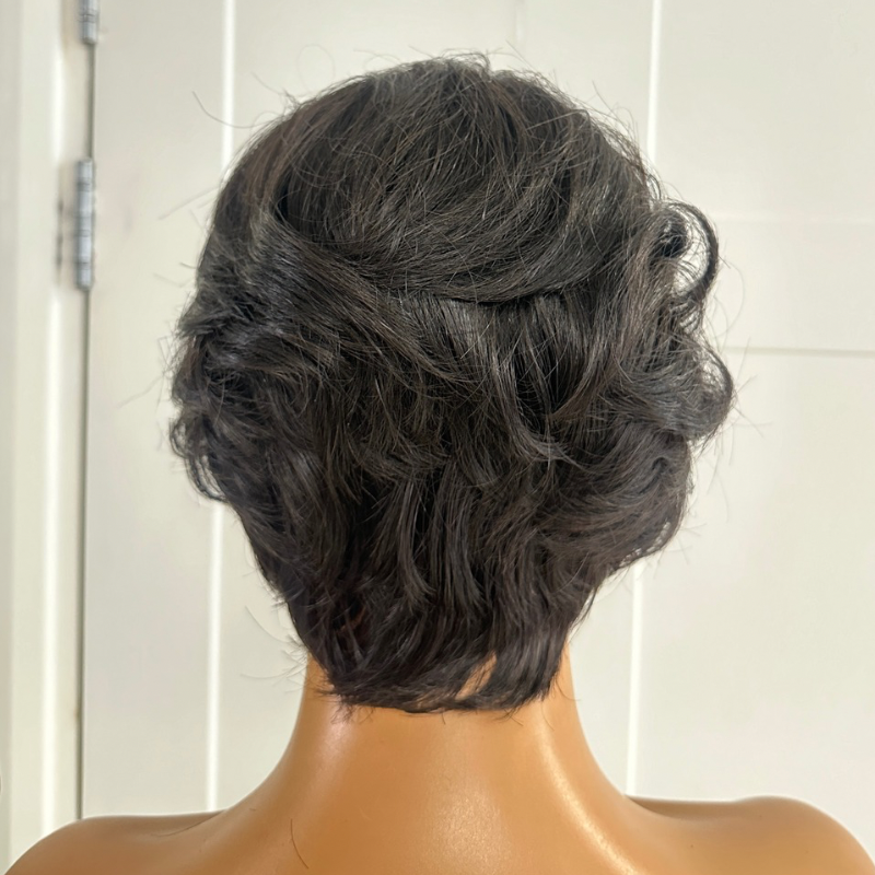 8 inches Short 100% Human Hair Full Wig- ARIA - estellewigsandmore.co.uk Human Hair Lace Front Wig