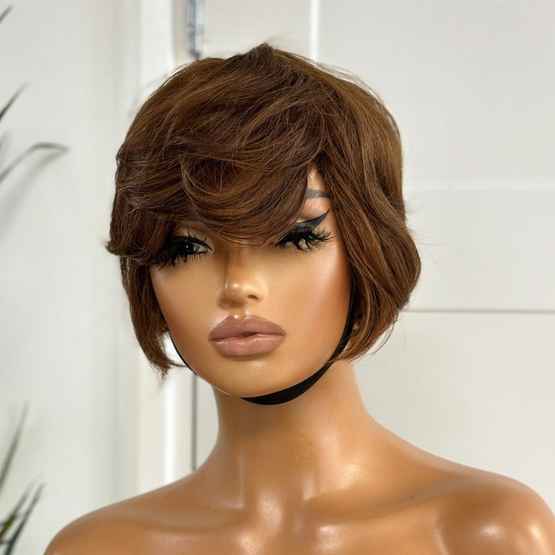 8 inches Short 100% Human Hair Full Wig- ARIA - estellewigsandmore.co.uk Human Hair Lace Front Wig
