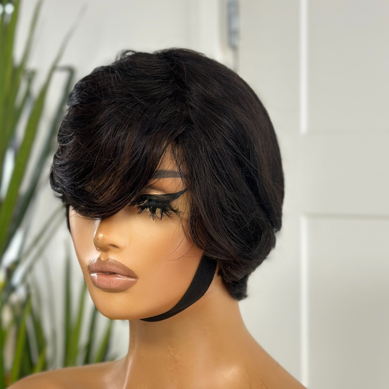 8 inches Short 100% Human Hair Full Wig- ARIA - estellewigsandmore.co.uk Human Hair Lace Front Wig