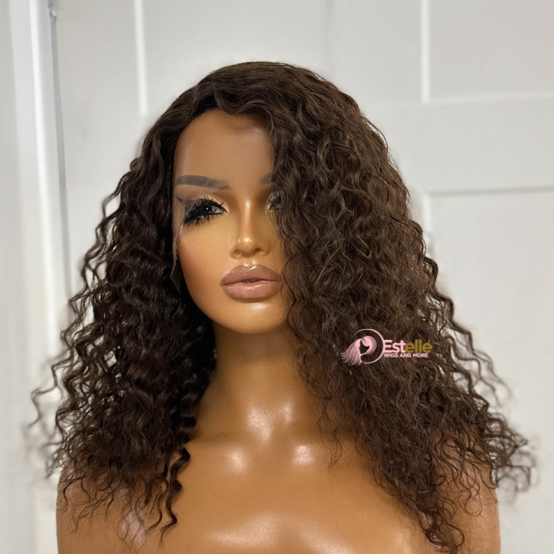 14 inches Brown 100% Human Hair  Lace Wig-CECE