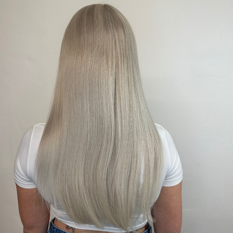 20 inches Platinum  Blonde Human Hair Lace Front Wig-CARTIA - estellewigsandmore.co.uk
