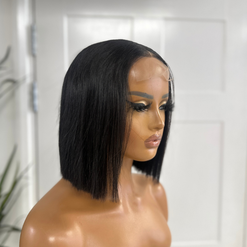 8 inches Natural Black Human Hair Lace Closure Wig-SUGAR - estellewigsandmore.co.uk Human Hair Lace Front Wig