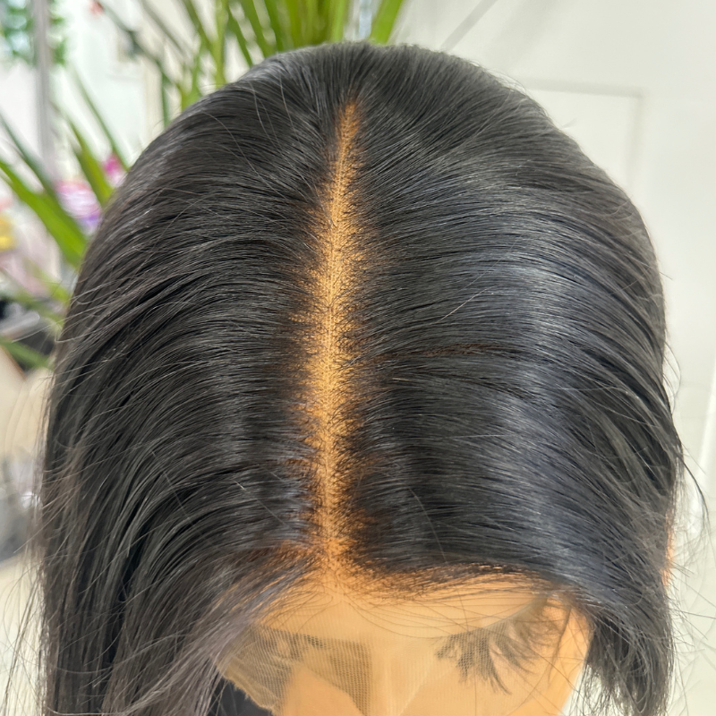 22 inches Black/Brunette HD Lace Front Human Hair Wig-ADITI - estellewigsandmore.co.uk