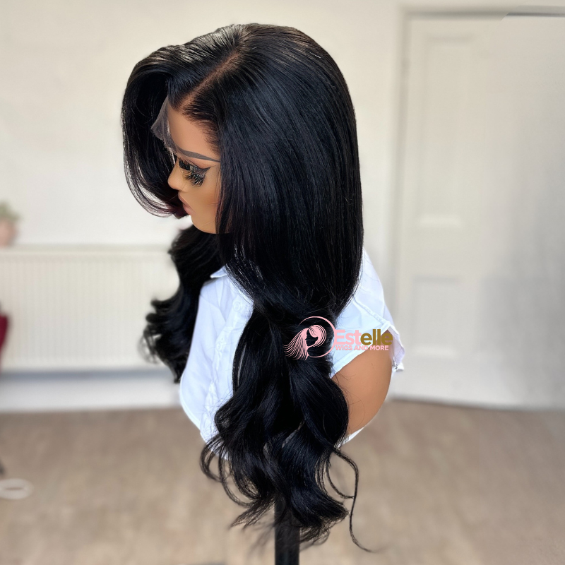 Natural Black Yaki Straight Human Hair Wig| HD Lace Frontal -REMI - estellewigsandmore.co.uk Human Hair Wig