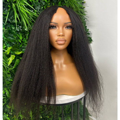 SISI-Long Kinky Straight V/U Part Human Hair Wig - estellewigsandmore.co.uk Human Hair Wig