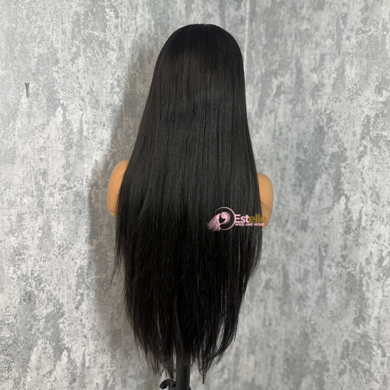 22 inches Natural Black Lace Frontal Human Hair Wig-AVANI - estellewigsandmore.co.uk Human Hair Wig
