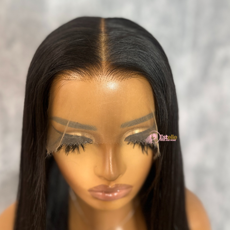 22 inches Natural Black Lace Frontal Human Hair Wig-AVANI - estellewigsandmore.co.uk Human Hair Wig