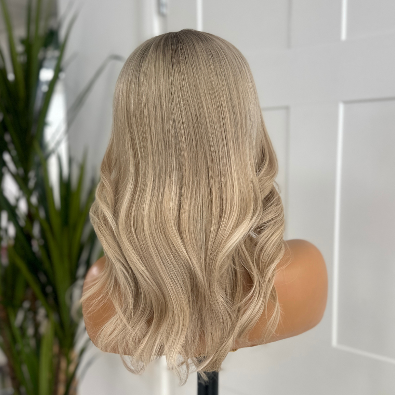 12 Inches Rooted Light Blonde Human Hair Lace Front Wig -LORI - estellewigsandmore.co.uk