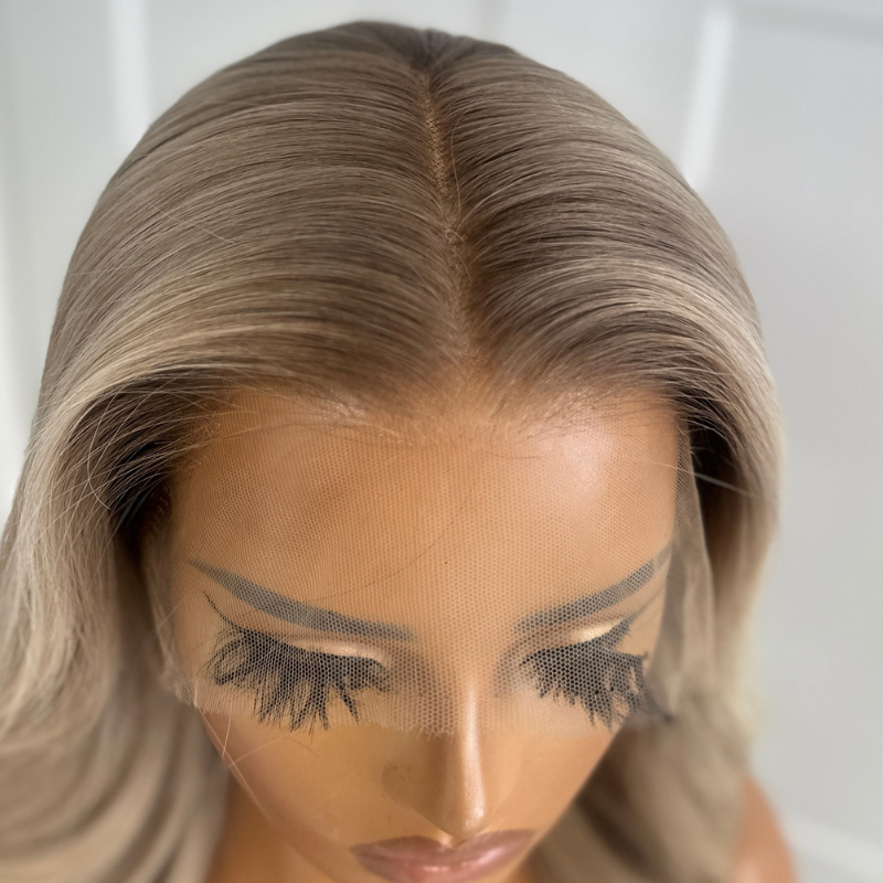 12 Inches Rooted Light Blonde Human Hair Lace Front Wig -LORI - estellewigsandmore.co.uk