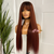 24 inches Rooted Copper Red Human Hair Lace Wig  -NELLY - estellewigsandmore.co.uk