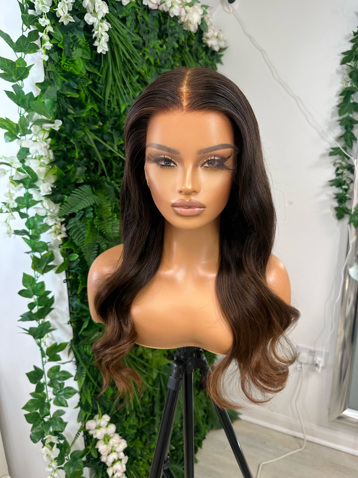 ASHA-18&#39;&#39;Ombre Brunette Human Hair HD Lace Frontal Wig-Medium Cap - estellewigsandmore.co.uk human hair wig