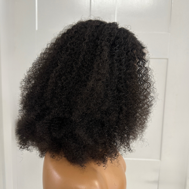 CORA-12‘’ Black Curly 5*5 HD Lace Closure Human Hair Wig - estellewigsandmore.co.uk