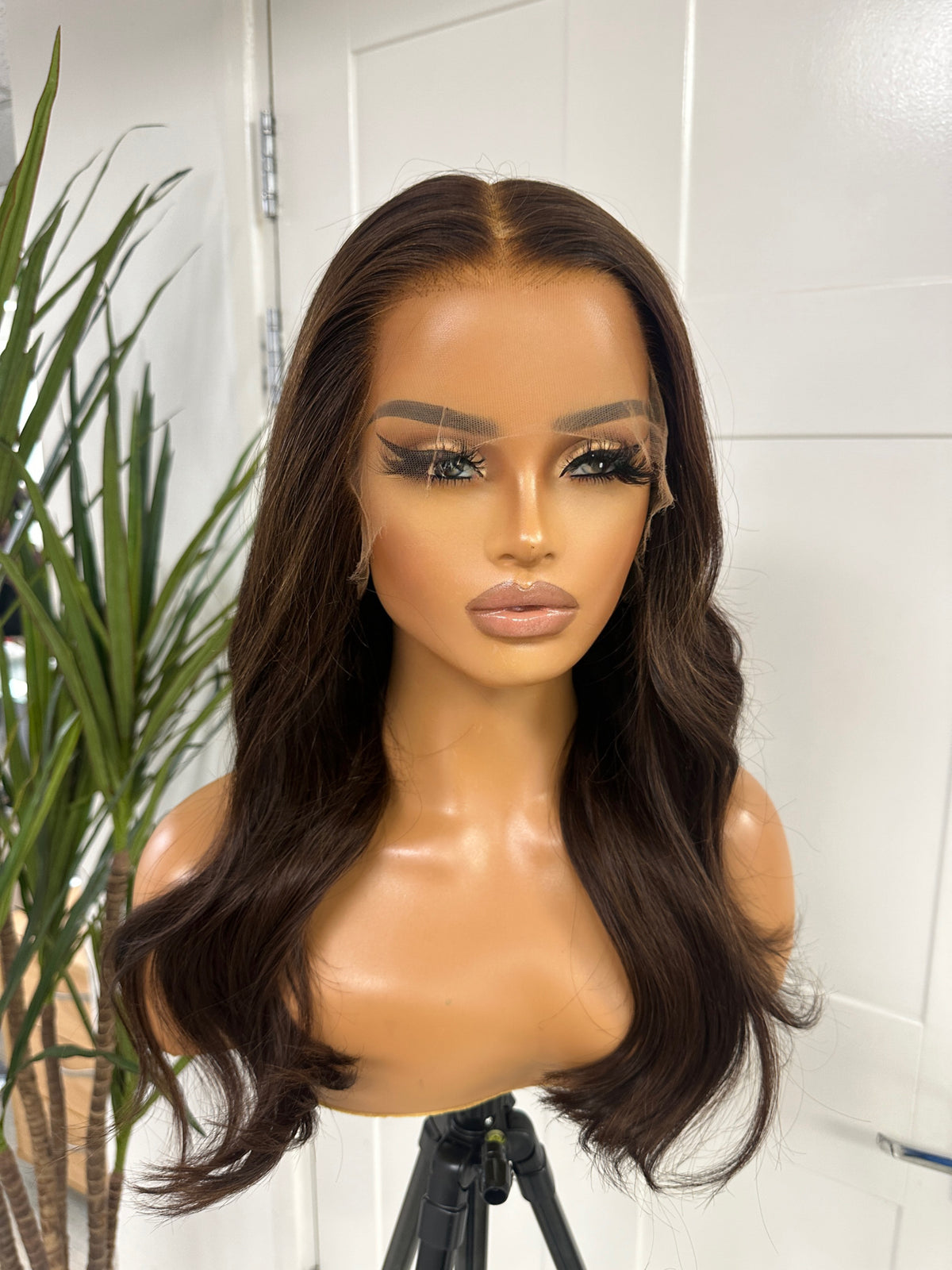 16 inches Chocolate Brown Human Hair HD Lace Frontal Wig-SAM - estellewigsandmore.co.uk human hair wig