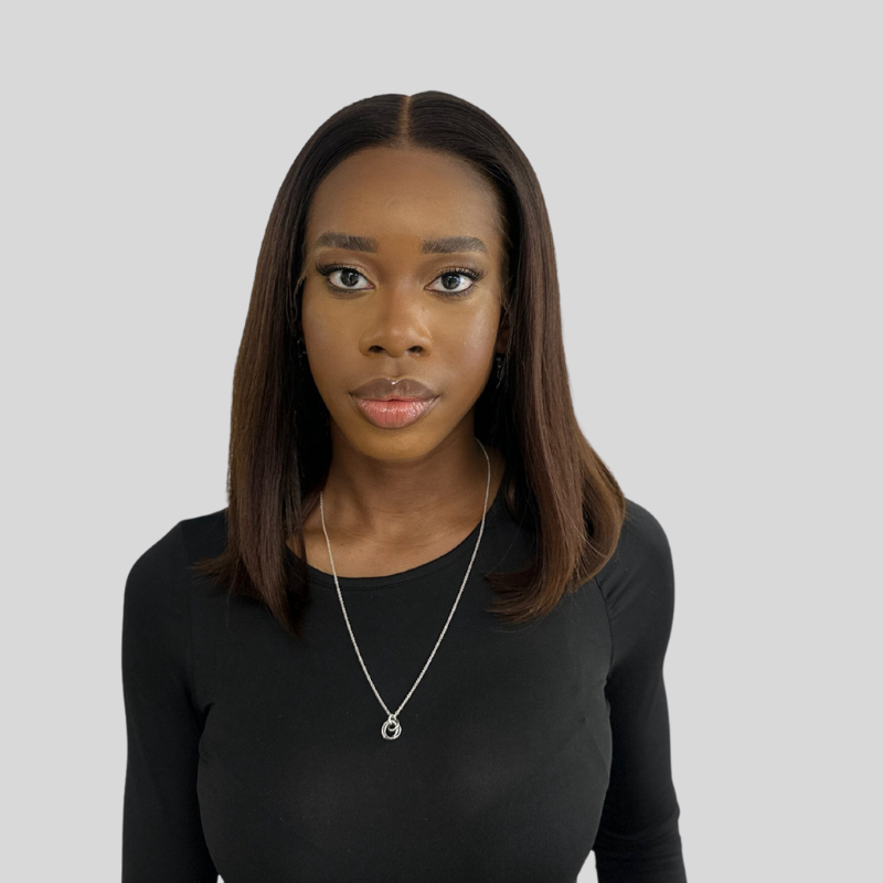 14 inches Bob Natural Black/Brown  Human Hair HD Lace Frontal  Wig-BROOKLYN - estellewigsandmore.co.uk