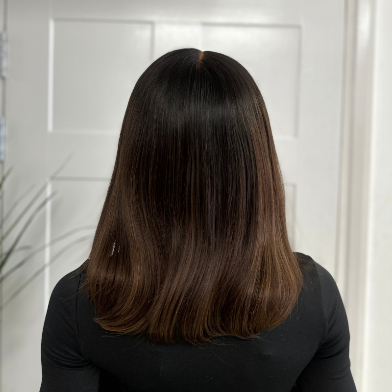 14 inches Bob Natural Black/Brown Human Hair HD Lace Frontal Wig-BROOKLYN - estellewigsandmore.co.uk human hair wig