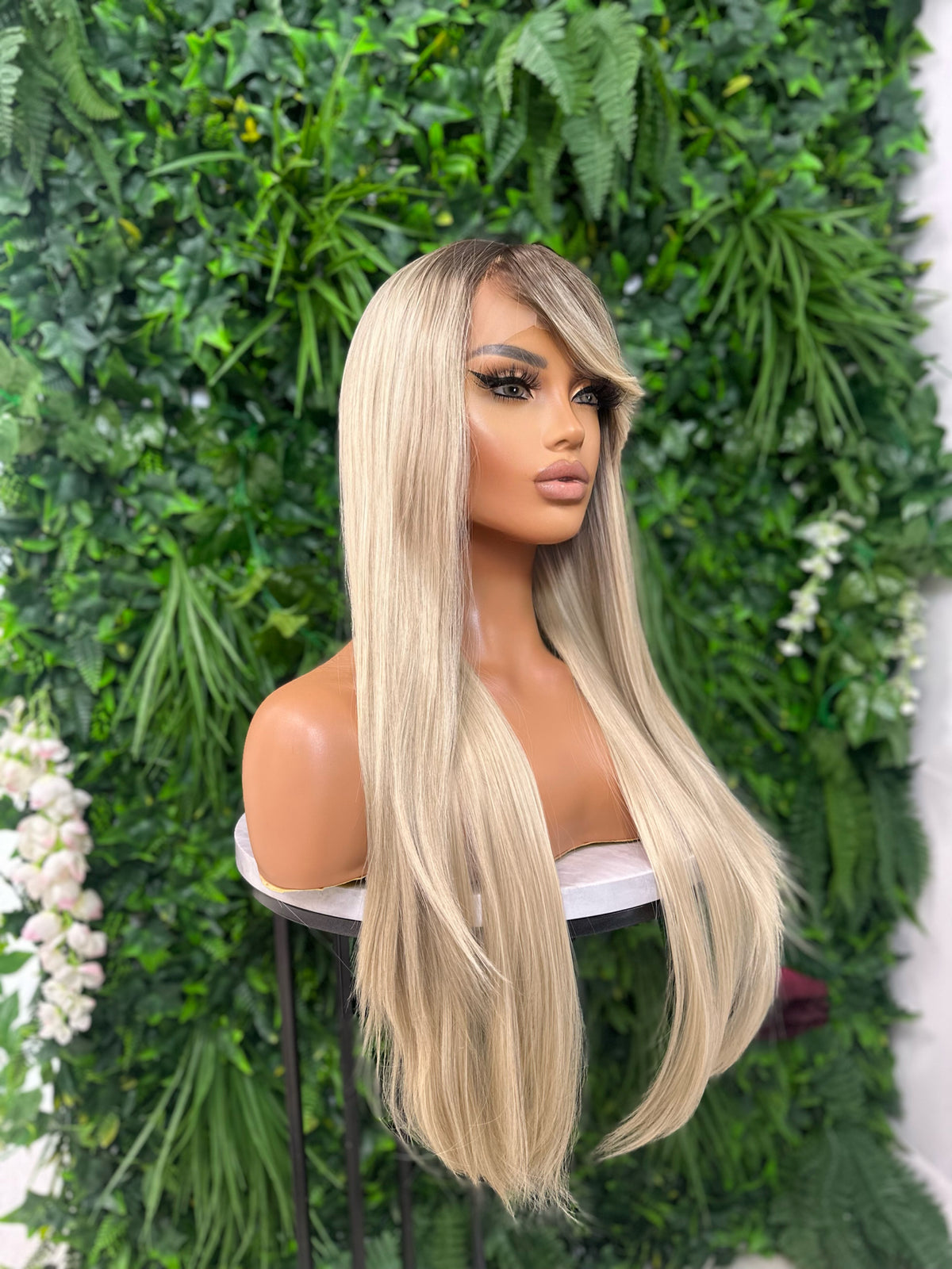 Long Rooted Light Blonde Synthetic Lace Front Wig | Fringe | Bangs-NIKKI - estellewigsandmore.co.uk LACE FRONT WIGS