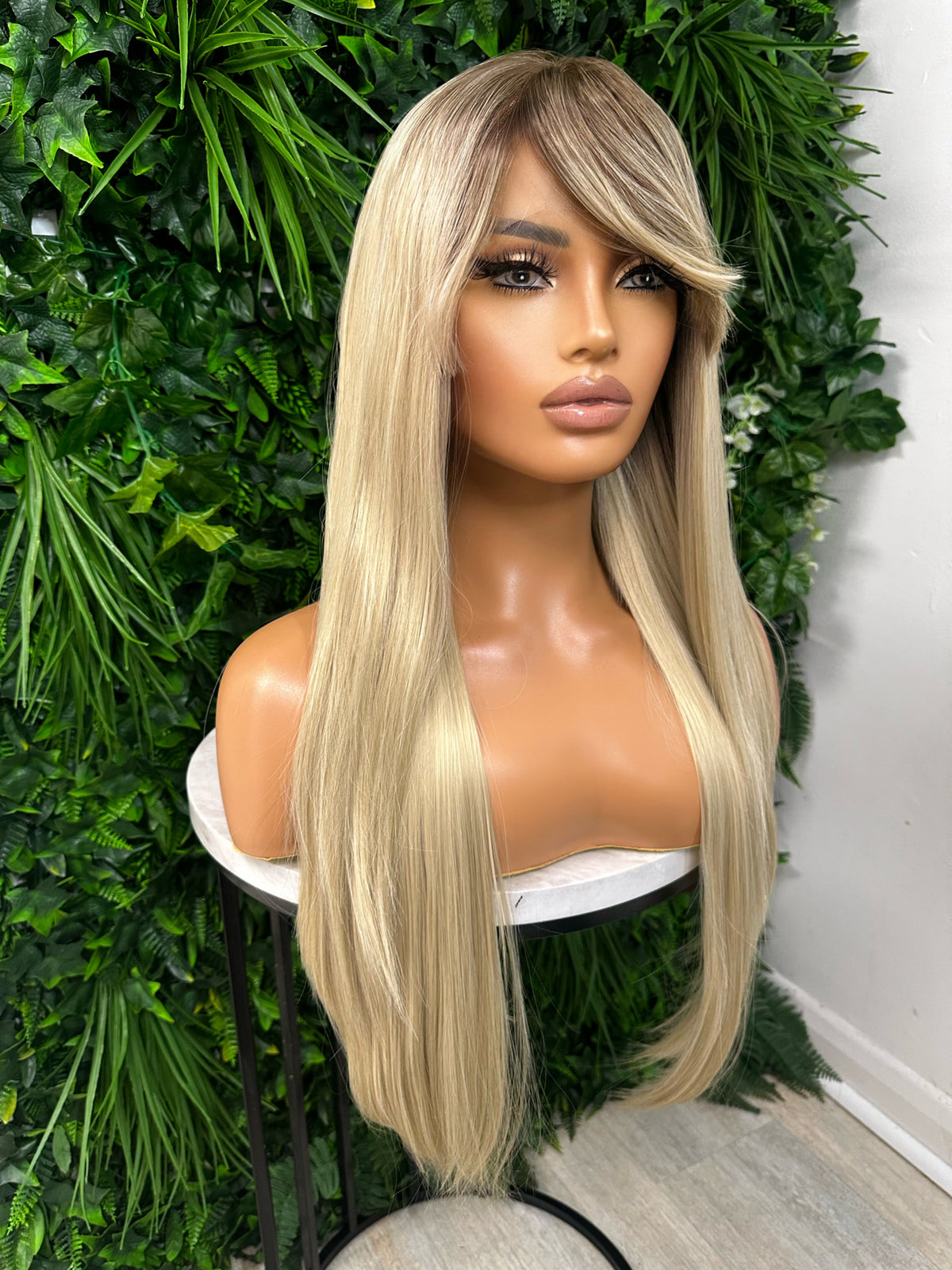 Long Rooted Light Blonde Synthetic Lace Front Wig | Fringe | Bangs-NIKKI - estellewigsandmore.co.uk LACE FRONT WIGS