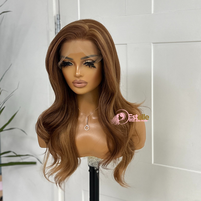 Copper Blonde Wavy Synthetic Lace Front Wig-DI/09 - estellewigsandmore.co.uk Synthetic Lace front wig