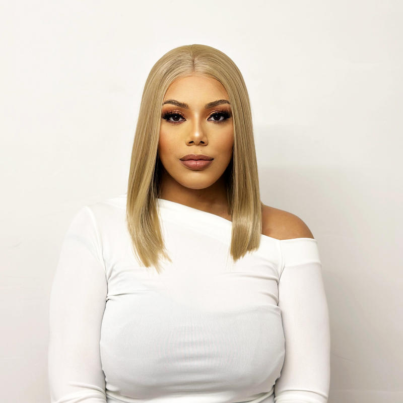 ICE-Beige Blonde Bob  Synthetic Lace Front Wig - estellewigsandmore.co.uk