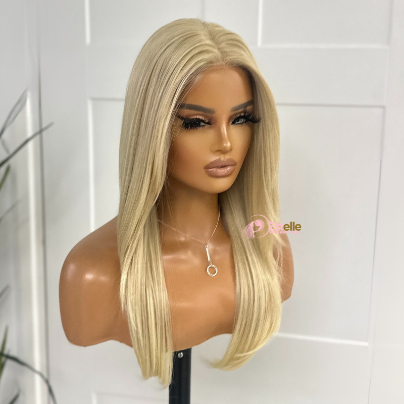 Layered Beige Blonde Monofilament Synthetic Lace Front Wig-EVIE - estellewigsandmore.co.uk Synthetic Lace front wig