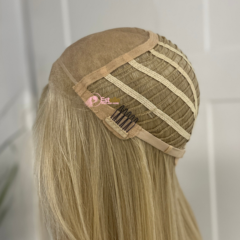 Layered Beige Blonde Monofilament Synthetic Lace Front Wig-EVIE - estellewigsandmore.co.uk Synthetic Lace front wig