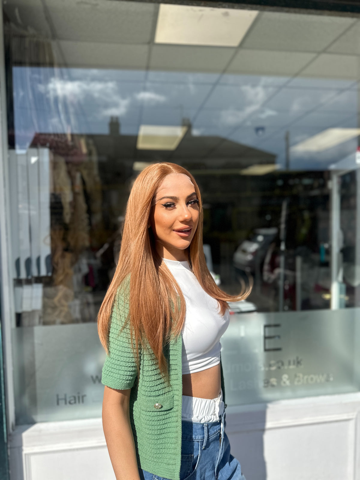 Long Light Auburn Straight Synthetic 13x6 Lace Front Wig-SIRA - estellewigsandmore.co.uk