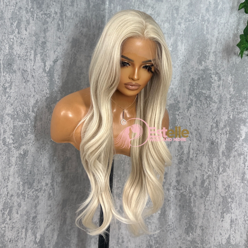 Long Light Champagne Blonde Synthetic Lace Front Wig-SORRIE/101 - estellewigsandmore.co.uk Synthetic Lace front wig