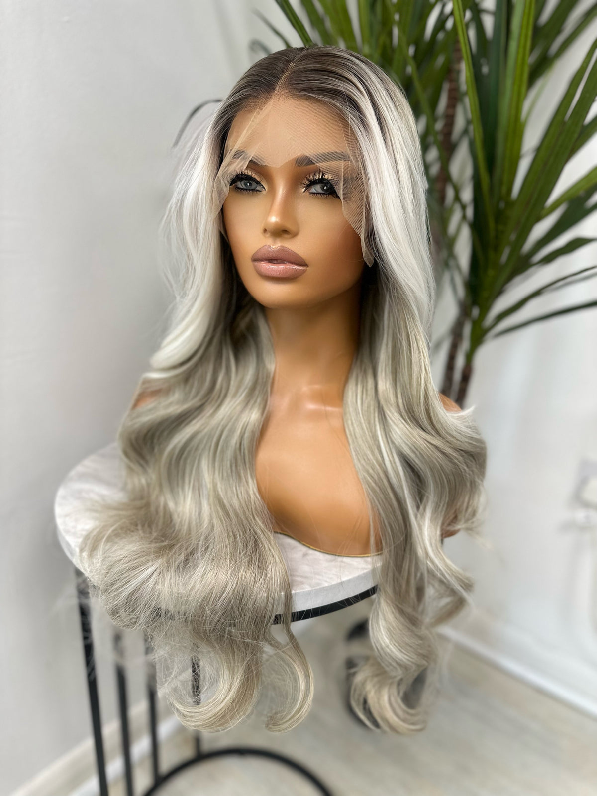 Long Rooted Ash Blonde Mix Lace Frontal Synthetic Wig-JEAN - estellewigsandmore.co.uk Synthetic Lace front wig