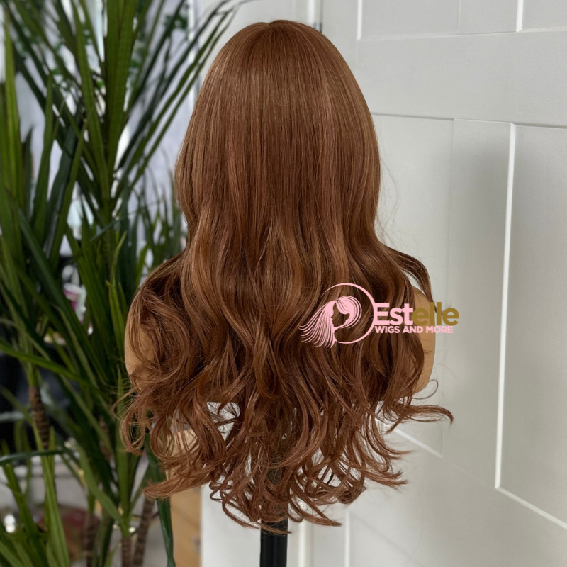 Redish Brown/ Pink Mix Monofilament Synthetic Lace Front Wig-LUCIA - estellewigsandmore.co.uk Synthetic Lace front wig