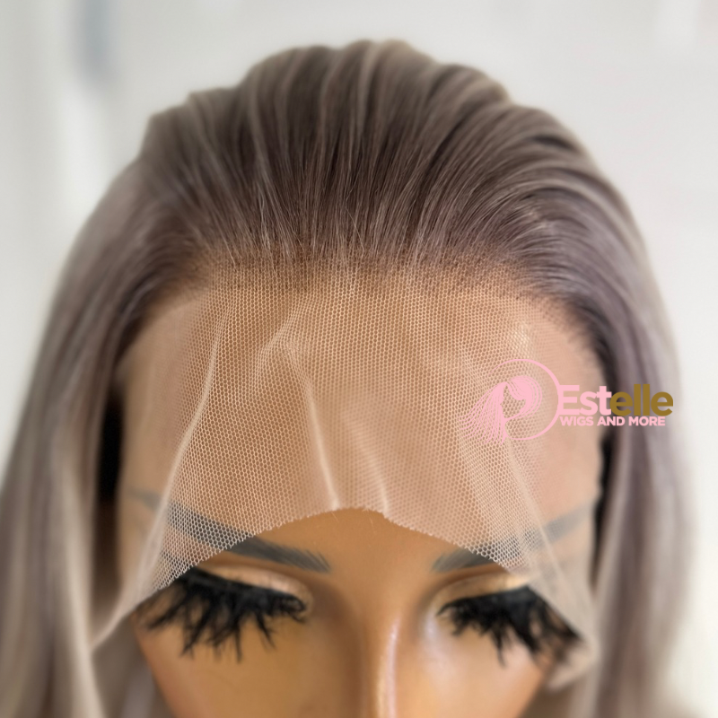 Rooted Light Ash Blonde Mix Synthetic Lace Front Wig-DI/08 - estellewigsandmore.co.uk Synthetic Lace front wig
