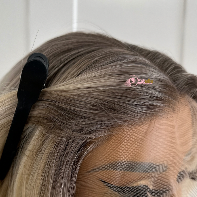 Rooted Light Blonde Balayage 13 by 6 Synthetic Lace Front Wig- Zoe/06 - estellewigsandmore.co.uk