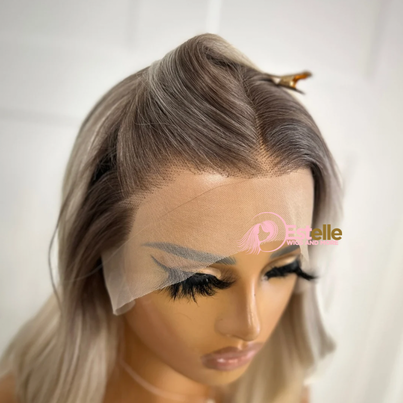 Rooted Light Blonde Balayage Synthetic Lace Front Wig- Zoe - estellewigsandmore.co.uk Synthetic Lace front wig