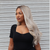 Rooted Platinum  Blonde Balayage Wavy Synthetic Lace Front Wig-CLAIRE