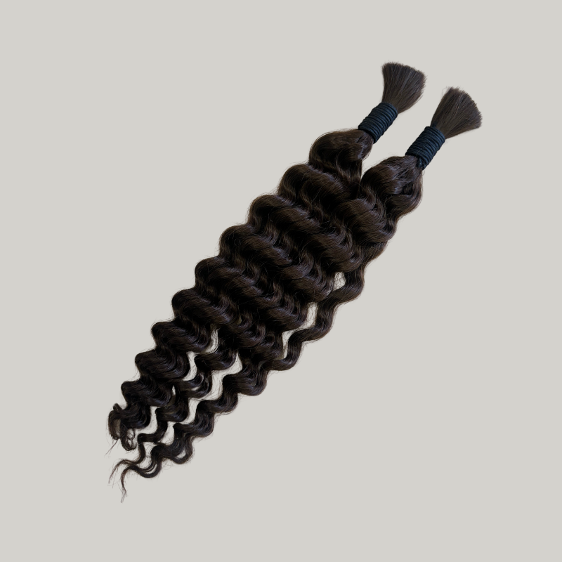 HUMAN HAIR -Deep Wave Bulk Braiding Hair | Boho Braids | Goddess Locs - estellewigsandmore.co.uk Braiding Hair