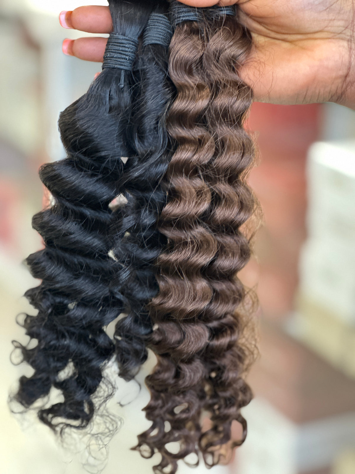 HUMAN HAIR -Deep Wave Bulk Braiding Hair | Boho Braids | Goddess Locs - estellewigsandmore.co.uk Braiding Hair