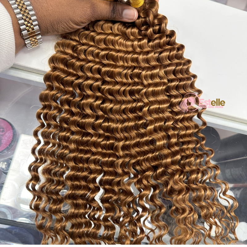 HUMAN HAIR -Deep Wave Bulk Braiding Hair | Boho Braids | Goddess Locs - estellewigsandmore.co.uk Braiding Hair