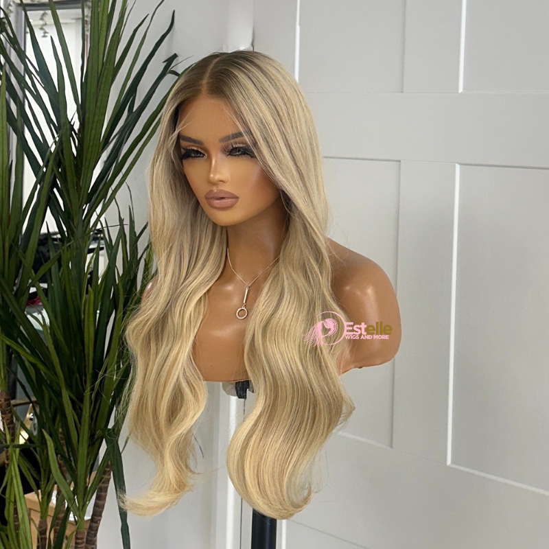 22 inches Golden Blonde Human Hair Lace Front Wig -TILLY - estellewigsandmore.co.uk Human Hair Lace Front Wig