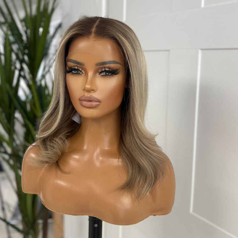 12 inches Rooted Light Blonde Mix Lace Front Human Hair Wig-MIAH - estellewigsandmore.co.uk Human Hair Wigs